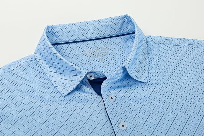 Mens Golf Shirts Quick Dry Moisture Wicking Casual Short Sleeve Performance - Image 2