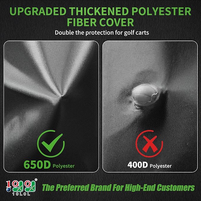 10L0L Heavy Duty 650D Golf Cart Cover - Image 2