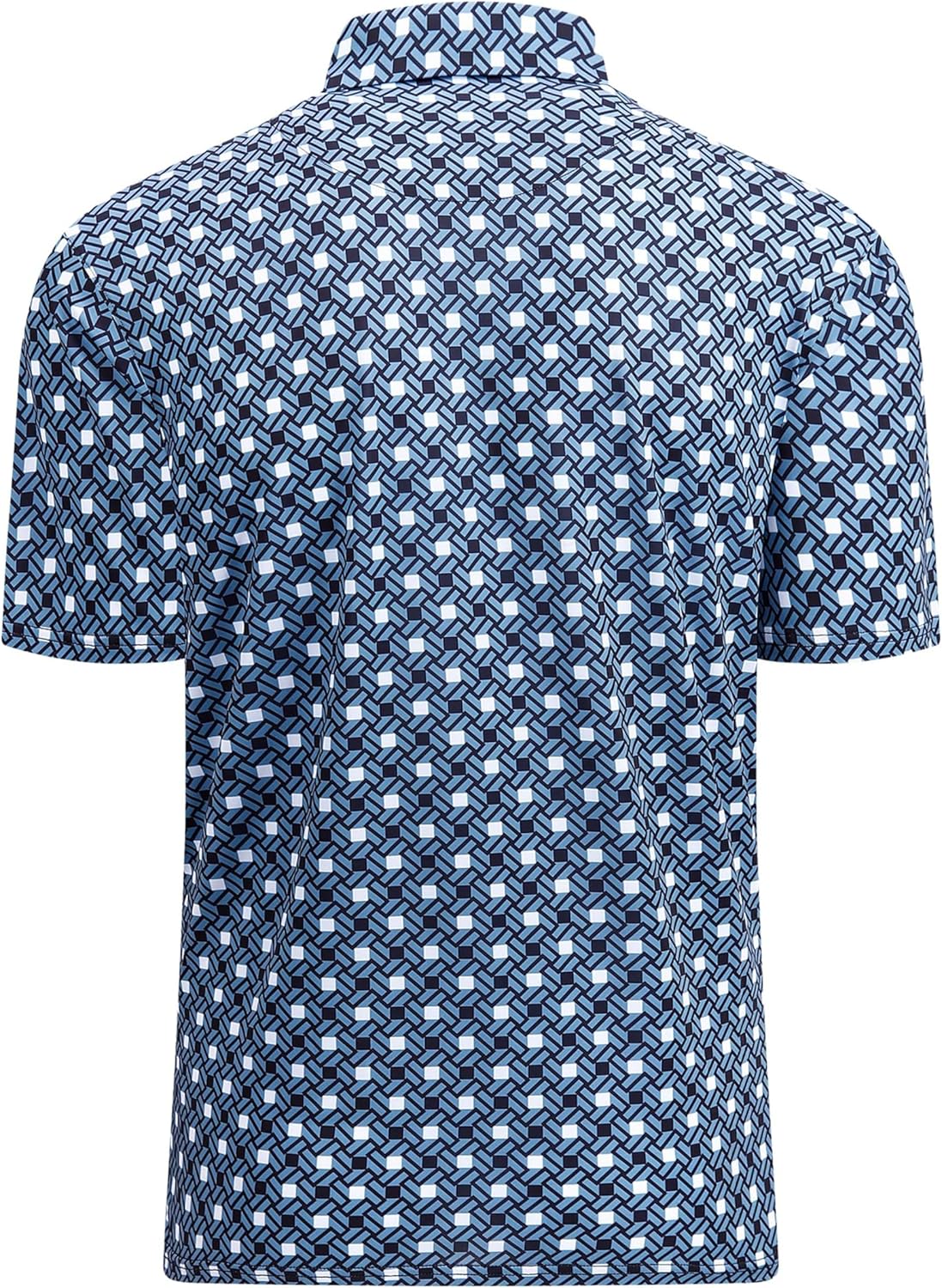 Hodaweisolp Golf Shirts for Men Dry Fit Print Moisture Wicking Performance Short Sleeve Polo Shirt