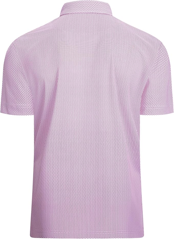Alex Vando Mens Golf Shirt Moisture Wicking Classic Print Golf Shirts - Image 2