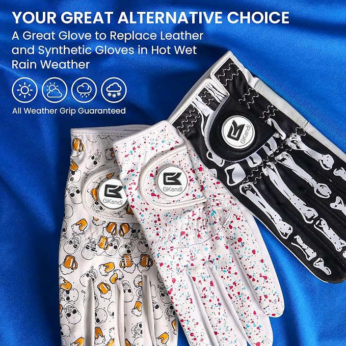 Golf Gloves Men Right Handed Golfer Left Hand Leather Stylish Value 2 Pack - Image 5