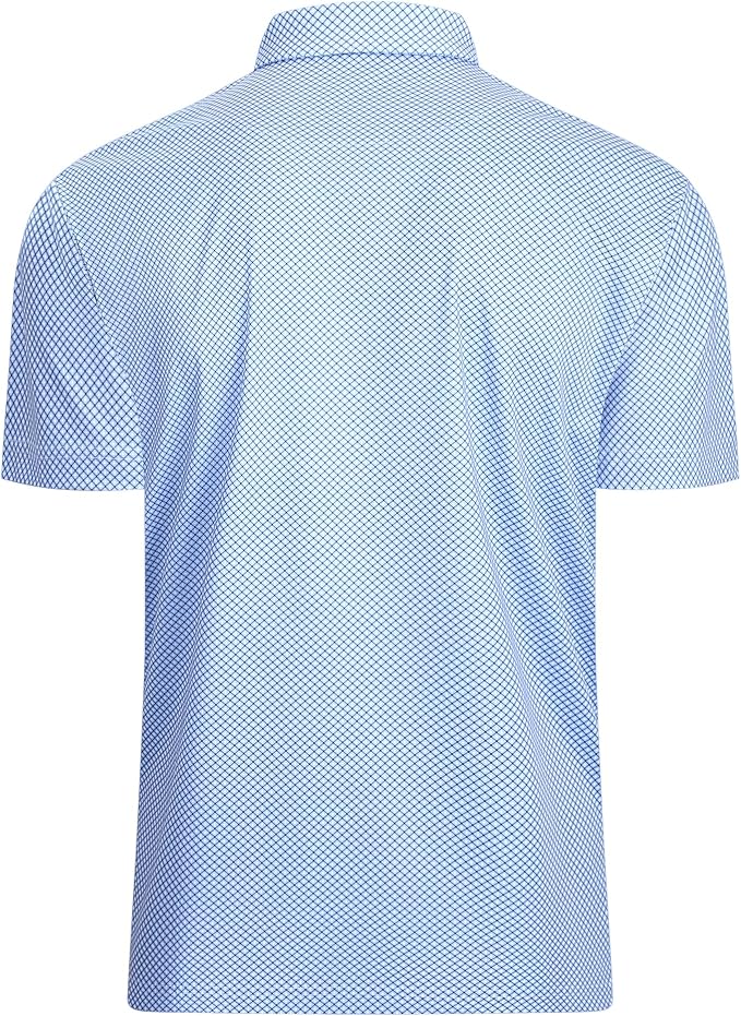 Alex Vando Mens Golf Shirt Moisture Wicking Classic Print Golf Shirts - Image 2