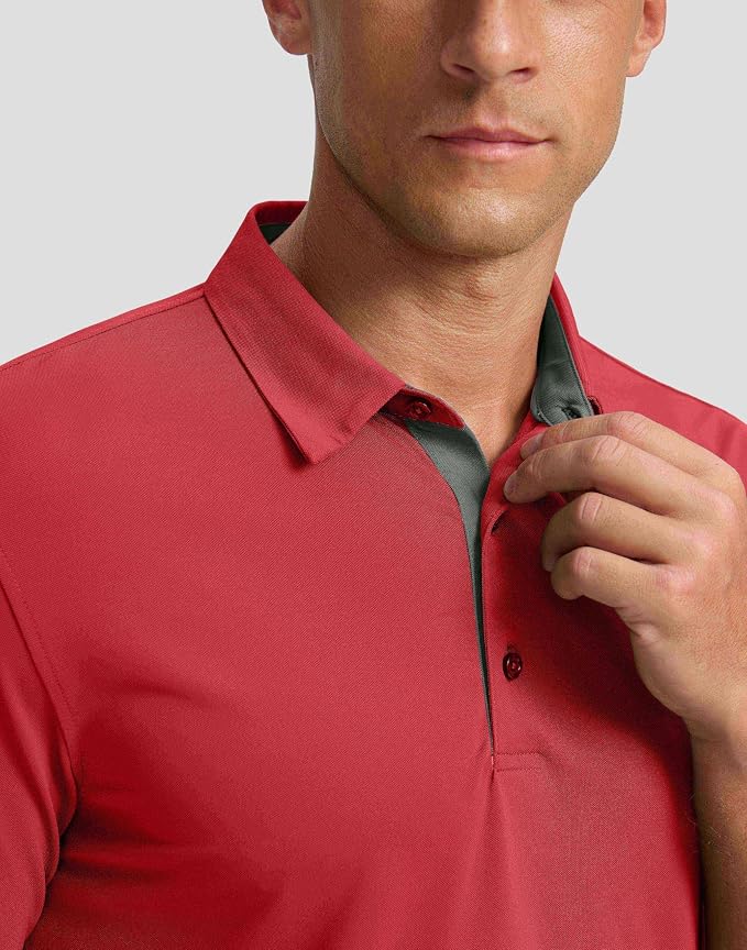 Men's Golf Shirts Dry Fit Moisture Wicking Performance Short Sleeve Collared - Image 4