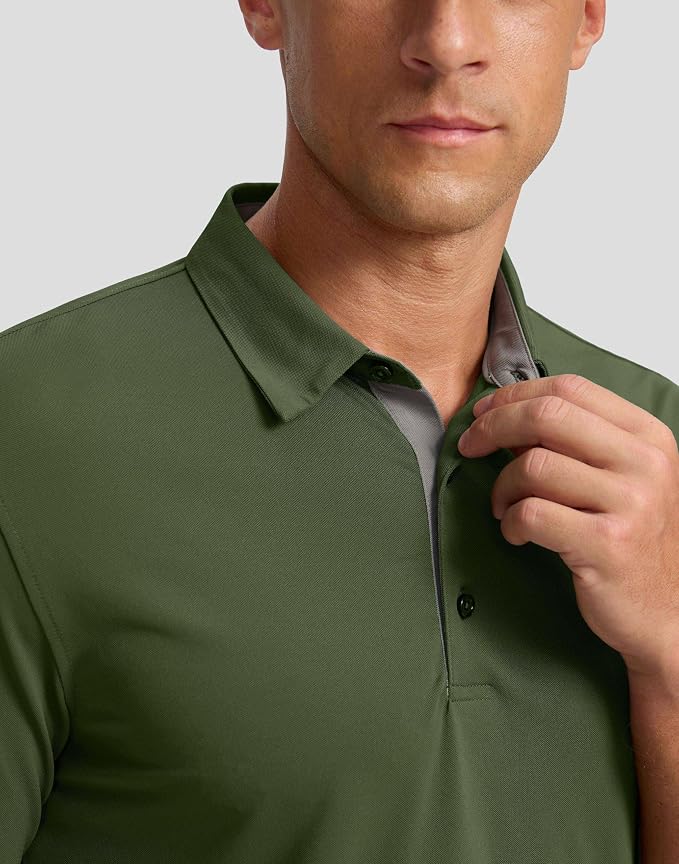 Men's Golf Shirts Dry Fit Moisture Wicking Performance Short Sleeve Collared - Image 4