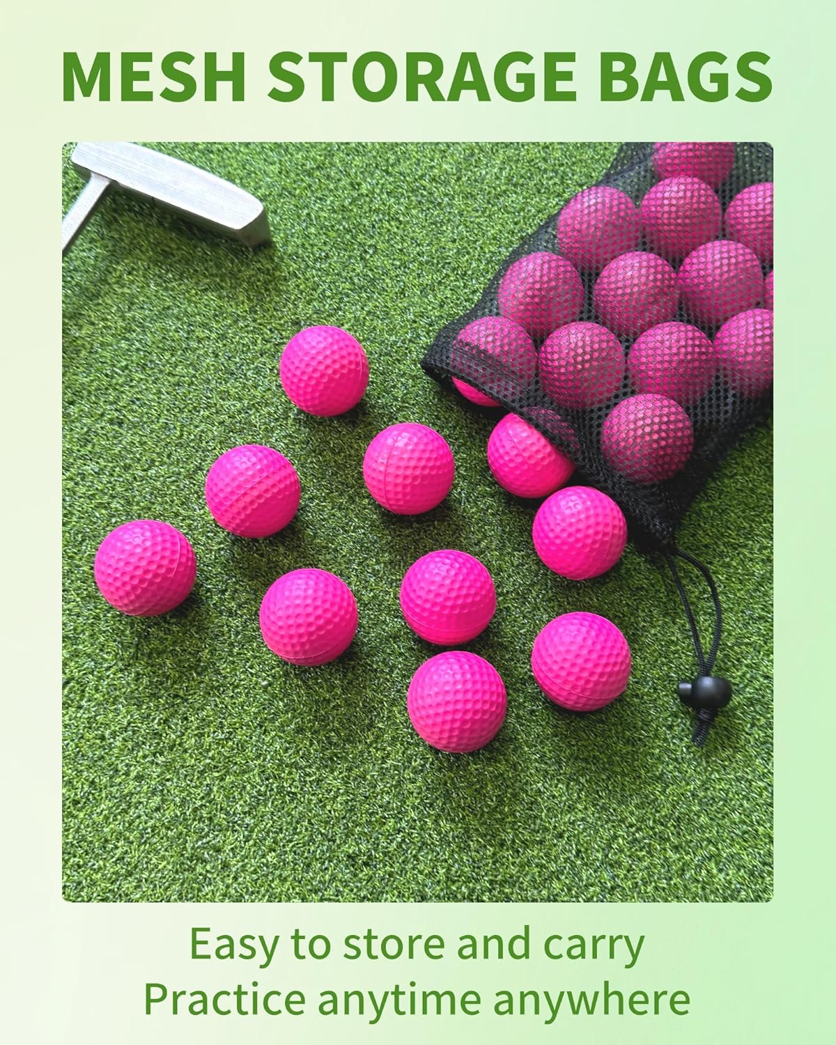 24 Pack Foam Golf Practice Balls,Practice Golf Balls for Backyard,Realistic Feel and Limited Flight Soft Golf Balls for Indoor or Outdoor Training