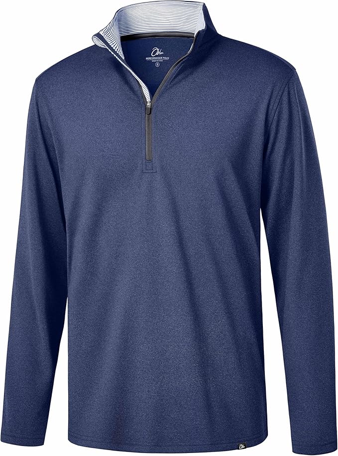 Obla Golf Quarter Zip Pullover Men Fleece Mock Neck Sweatshirt Winter Warm 1/4 by OBLA