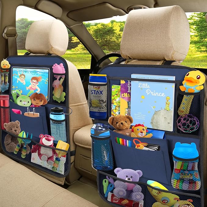 Car Backseat Organizer with 11" Table Holder, 10 Storage Pockets Seat Back - Image 4