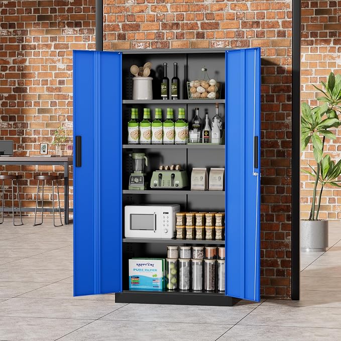 Greenvelly Metal Garage Storage Cabinet, Tall Cabinets - Image 6