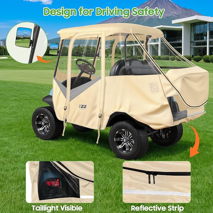 10L0L 4 Passenger Golf Cart Driving Enclosure - Image 3