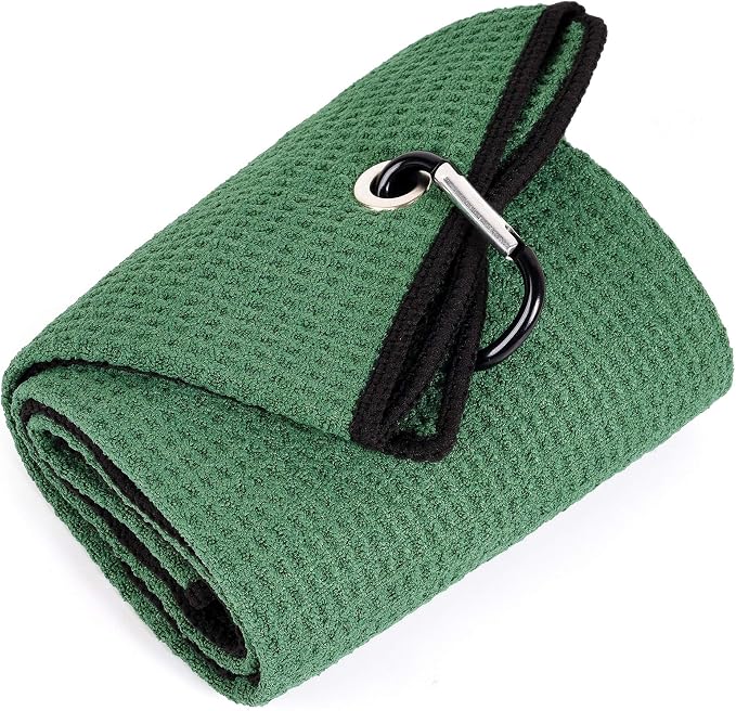 Mile High Life Tri-fold Golf Towel | Premium Microfiber Fabric | Waffle Pattern by MileHighLife