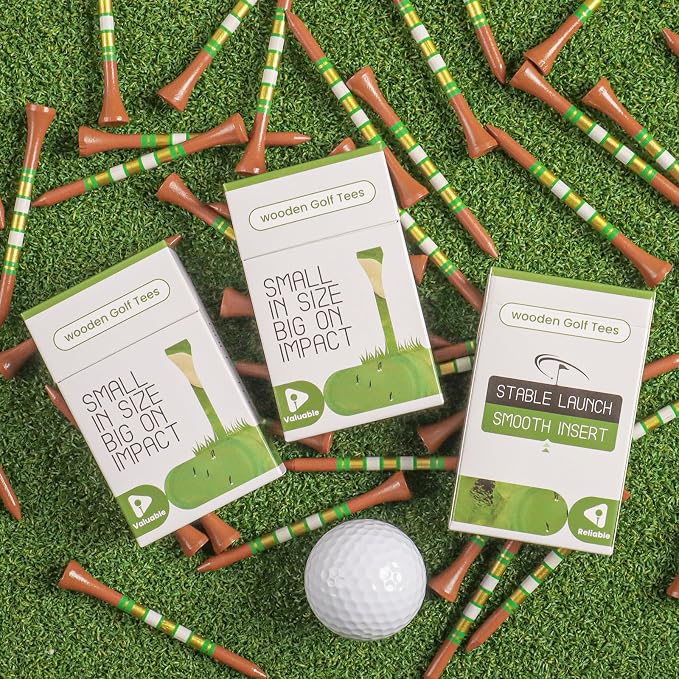 Premium Bamboo Wood Golf Tees Unique Box Design 18-Pack Per Box Value 18/72/180 - Image 7
