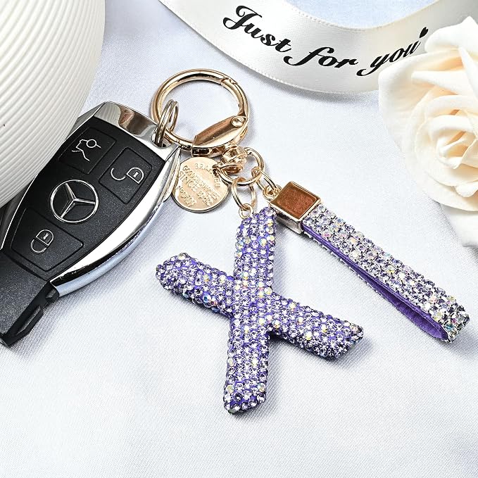 Pink Blue White Initial Letter Keychain Gift - Image 6