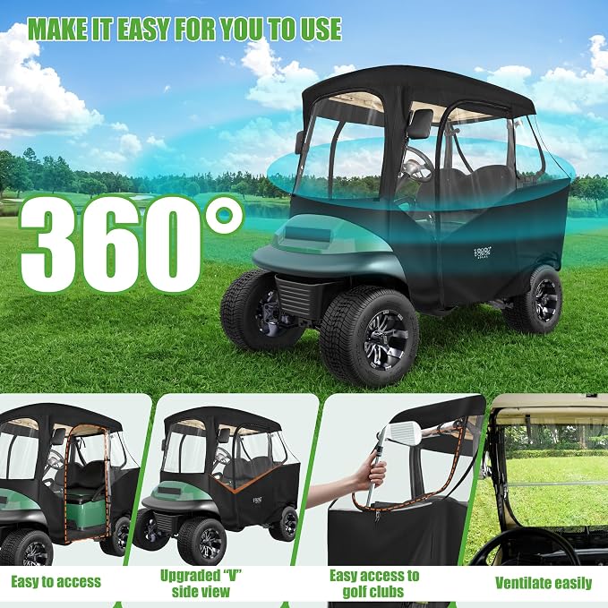 10L0L Golf Cart Driving Enclosures 2 Passenger - Image 3