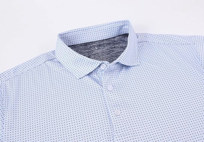 Alex Vando Mens Golf Shirt Moisture Wicking Classic Print Golf Shirts - Image 3