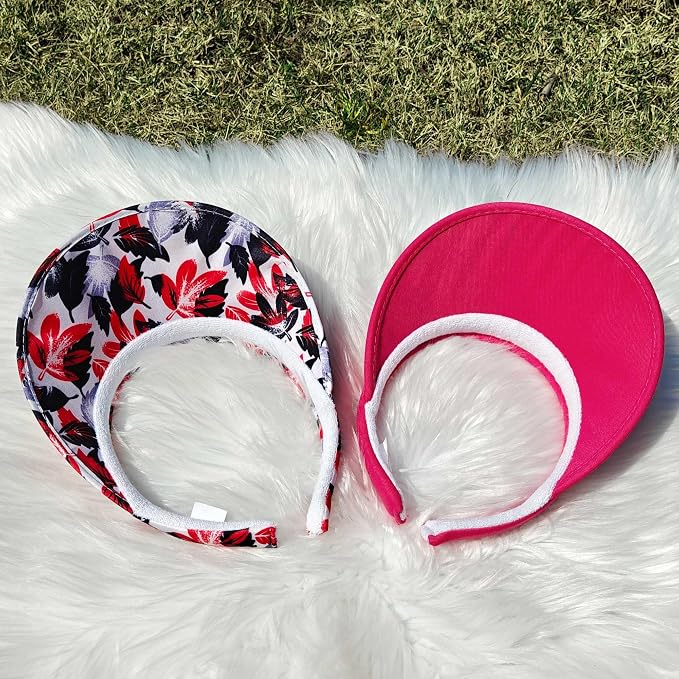 2 Pack Sun Visor Hats Women Men Clip On Wide Brim Visors Hat Outdoor Sports - Image 4