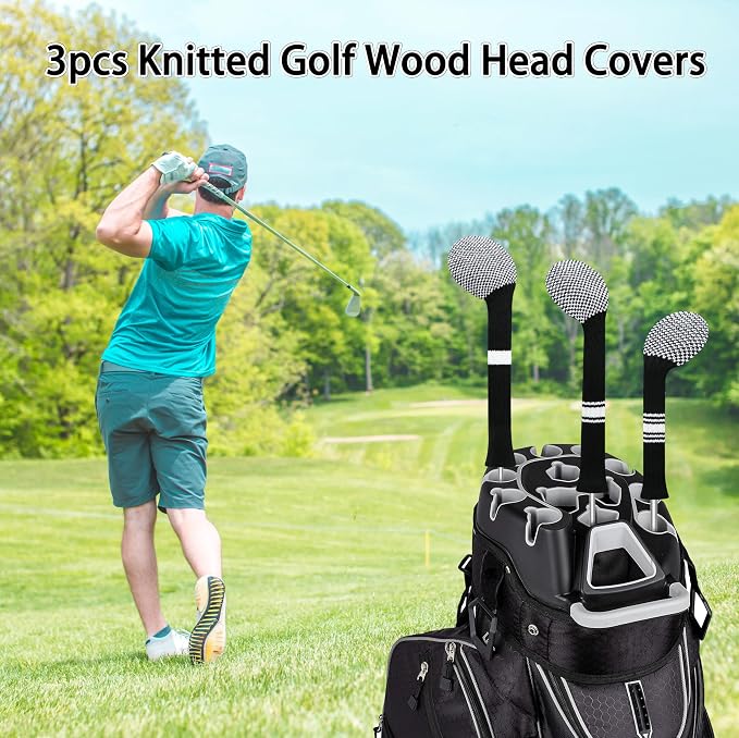 LeFeng 3Pcs Golf Club Covers, Knitted Golf Club Covers - Image 5