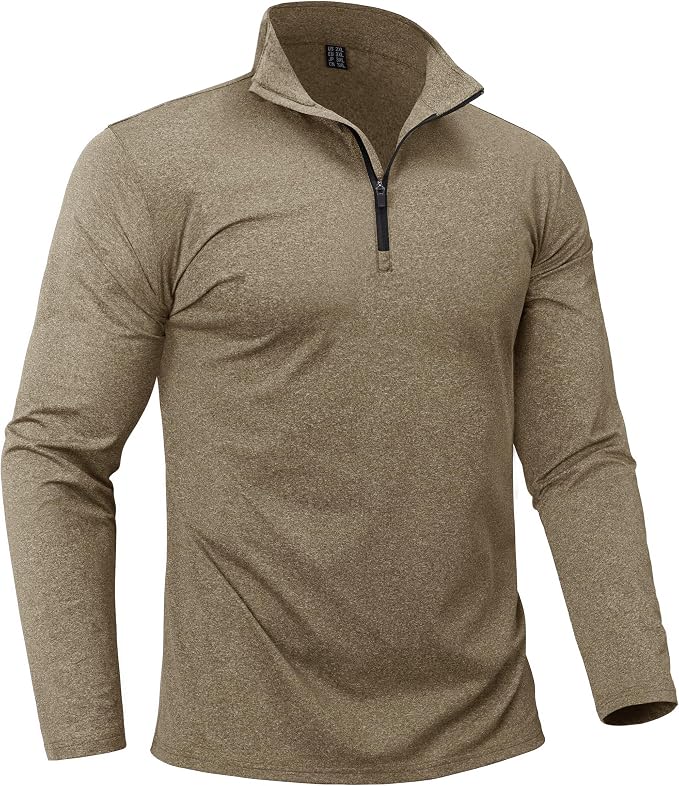Boladeci Men's Quarter Zip Pullover Premium Fleece Lined Heather Long Sleeve by Boladeci
