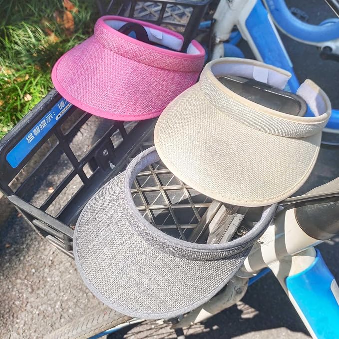 ​3 Pieces Clip On Visors Women Men Visor Sun Hats Hat Outdoor Sports Golf Beach - Image 5