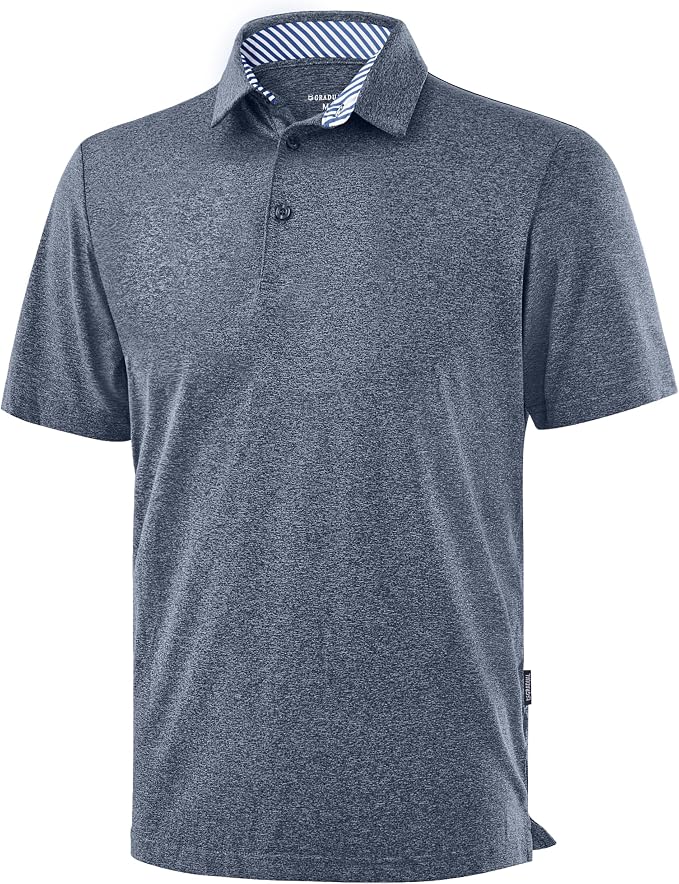 Golf Shirts Heather Polo Short Sleeve Dry Fit Lightweight Moisture Wicking by GGradual