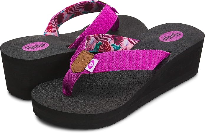 Floopi High Heel Wedge Sandals for Women-Comfort Yoga Mat Footbed for Support by Floopi