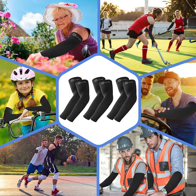 BHYTAKI UV Sun Protection Arm Sleeves, UPF 50 Sports Cooling Arm Compression - Image 7