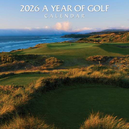 2026 A Year Of Golf Calendar - Includes Pro Golfing (Majors) Tour Dates - 12" x 24" Opened