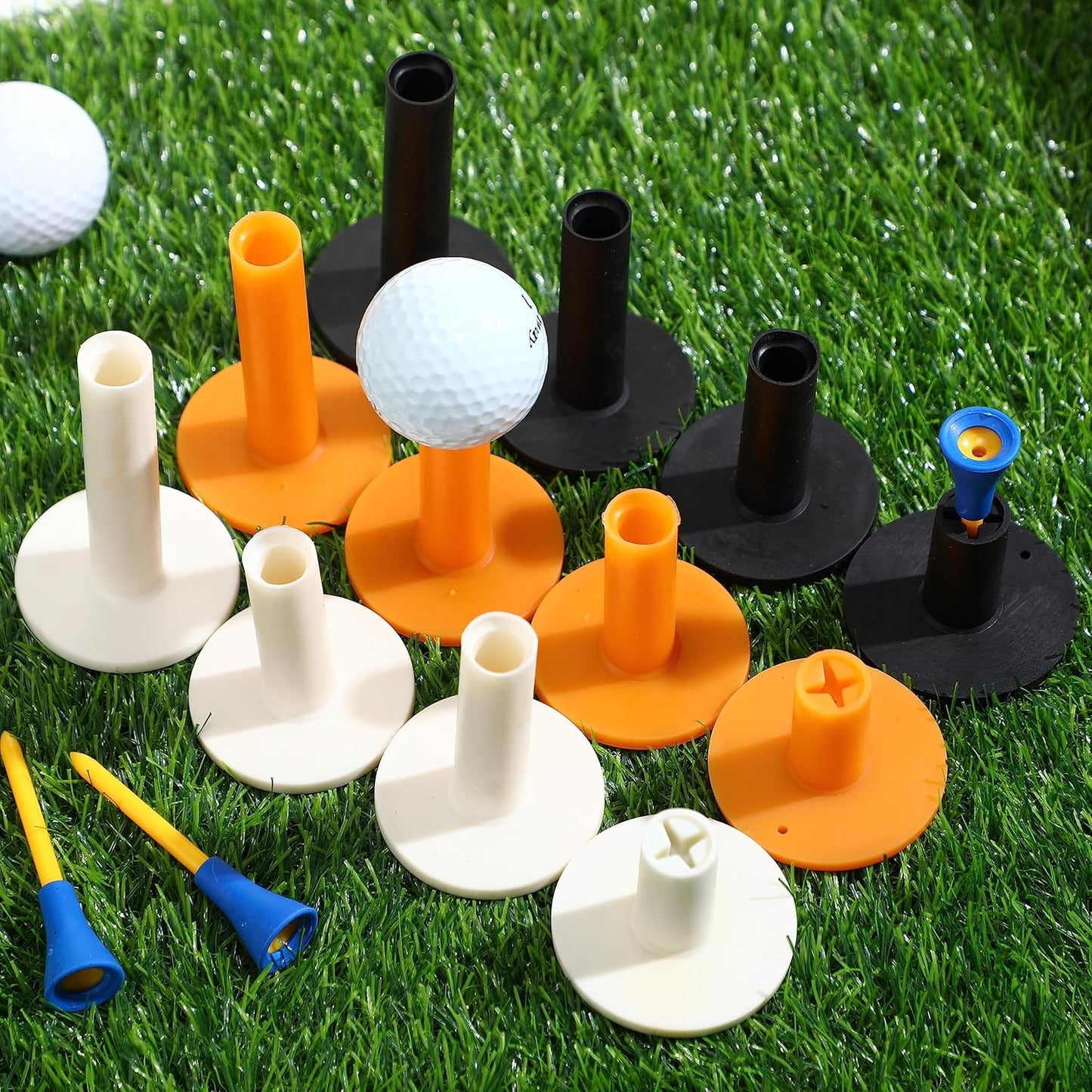 12 Pieces Golf Range Tees Set Rubber Golf Tees for Mats Driving Range 6 Pieces for Practice Mat Mixed Size