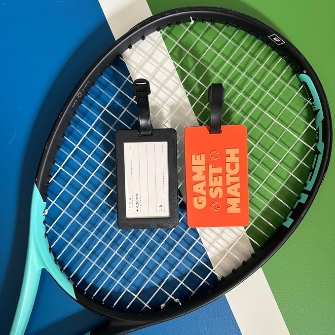 Tennis Bag Tag – Game Set Match Orange, Silicone Luggage Tag - Image 3