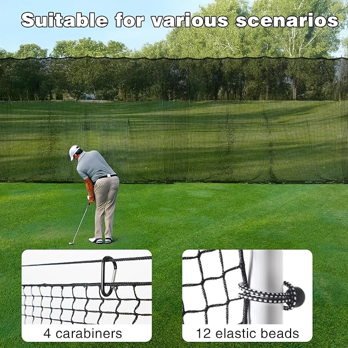 Golf Net, 12X12ft /12X15ft/12X20ft Golf Practice Net Sports Practice Barrier Net - Image 5