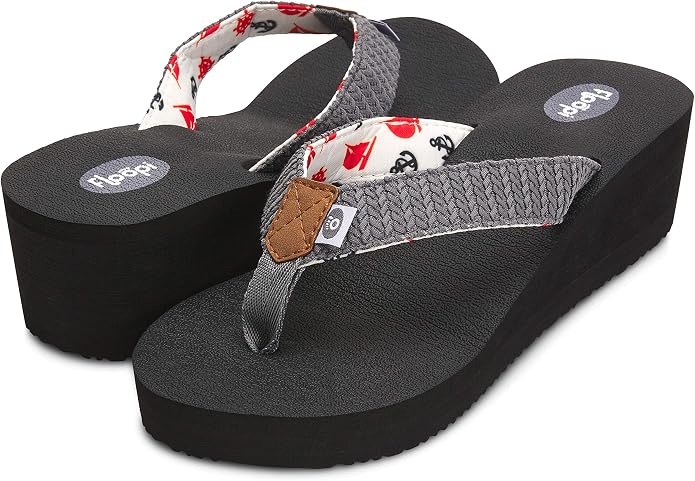 Floopi High Heel Wedge Sandals for Women-Comfort Yoga Mat Footbed for Support by Floopi