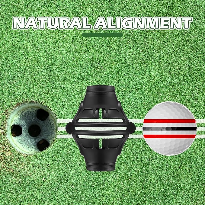 6 Pack Golf Ball Marker Line Tool 360 Degree Triple Line Ball Marker Stencil - Image 4