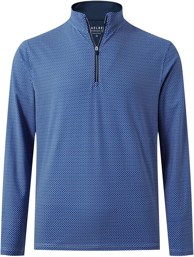 M MAELREG Quarter Zip Golf Pullover Men Dry Fit Long Sleeve Performance Wicking by MAELREG