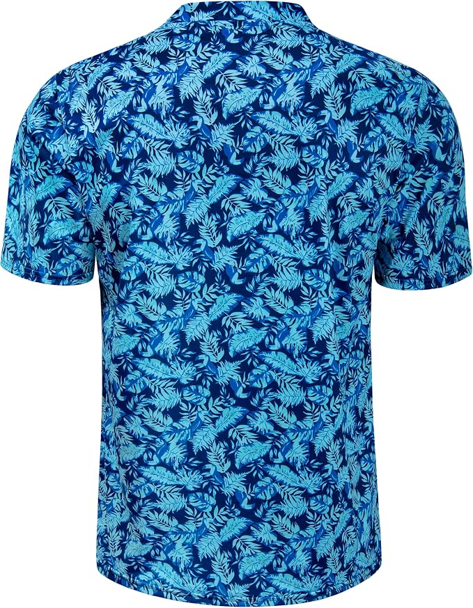 TAPULCO Mens Collarless Golf Shirts Short Sleeve Dry Fit Stretch Casual - Image 3