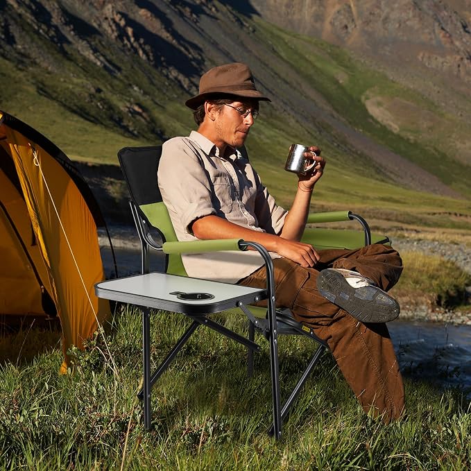 VILLEY Heavy Duty Directors Chair, Folding Camping Chairs, - Image 2