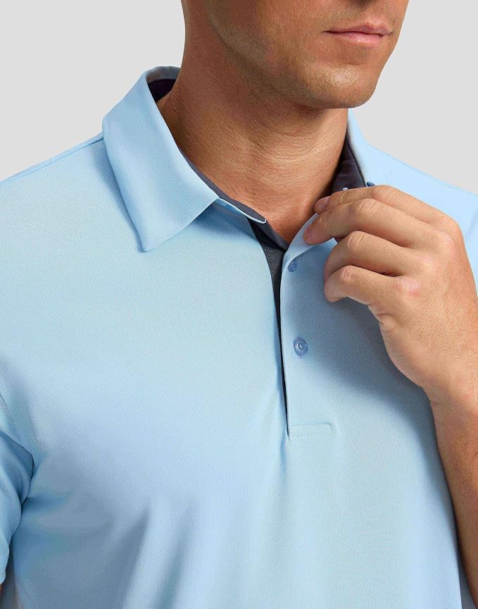 Men's Golf Shirts Dry Fit Moisture Wicking Performance Short Sleeve Collared - Image 4