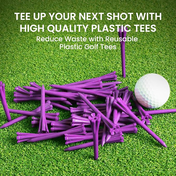 FINGER TEN Golf Tees Plastic Unbreakable Easy to Find Bulk Value 500 Count - Image 5