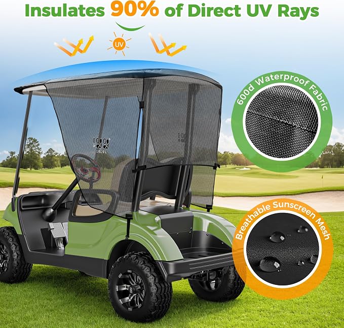 10L0L 2 Passenger Golf Cart Sun Shade Cover - Image 5