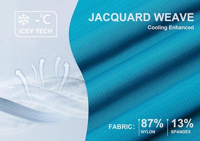 Esabel.C Jacquard Golf Shirts for Men Moisture Wicking Short Sleeve Performance - Image 5