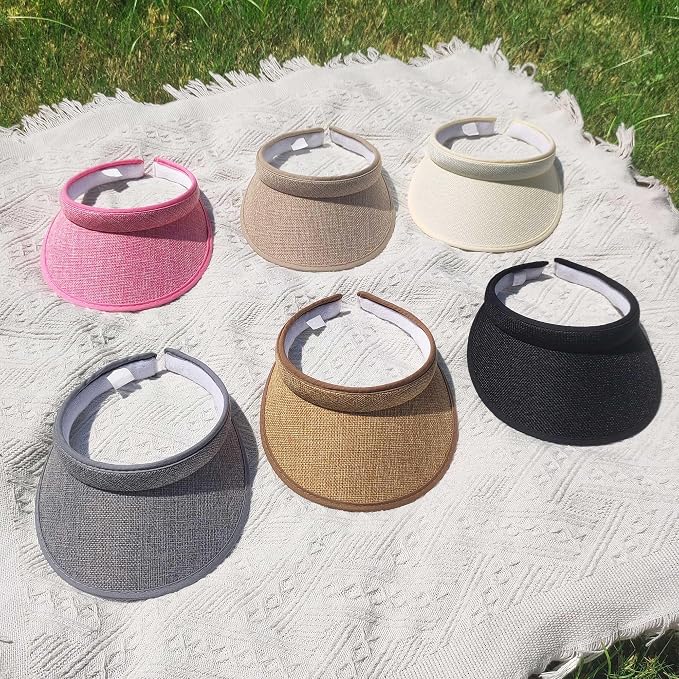 ​3 Pieces Clip On Visors Women Men Visor Sun Hats Hat Outdoor Sports Golf Beach - Image 5