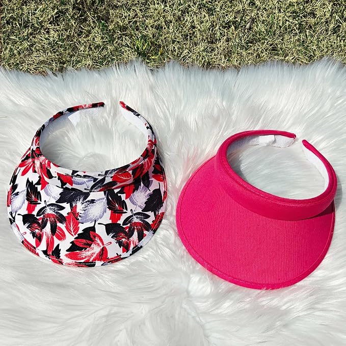 2 Pack Sun Visor Hats Women Men Clip On Wide Brim Visors Hat Outdoor Sports - Image 3