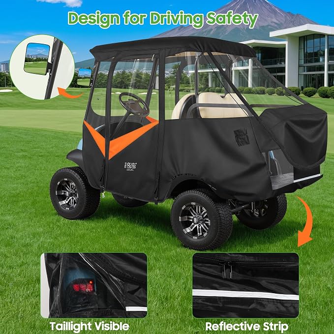 10L0L 4 Passenger Golf Cart Driving Enclosure - Image 3