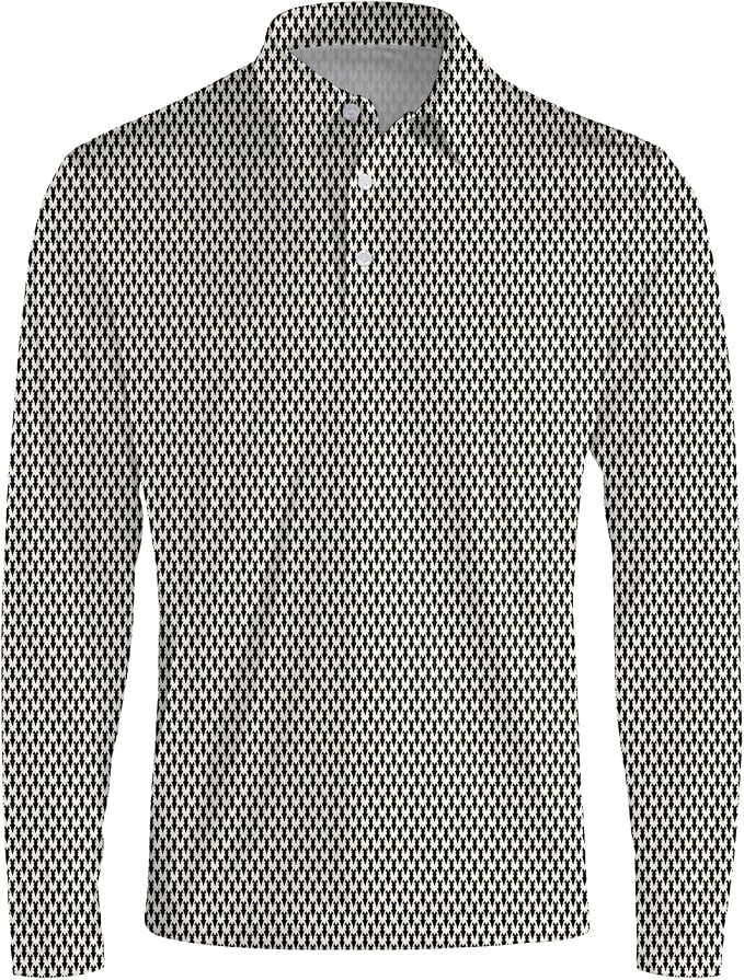 Men's Long Sleeve Golf Shirt Quick Dry 3 Button Work Fishing Outdoor Casual - Image 3