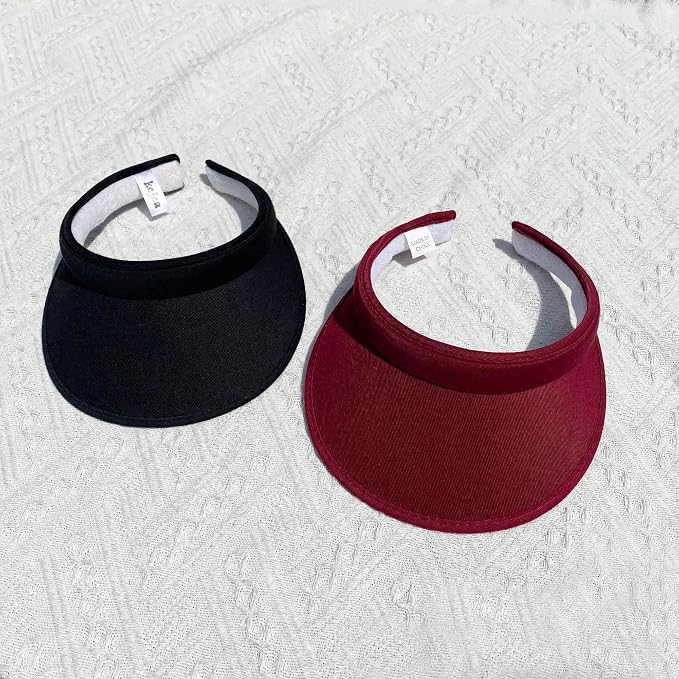 2 Pack Sun Visor Hats Women Men Clip On Wide Brim Visors Hat Outdoor Sports - Image 2
