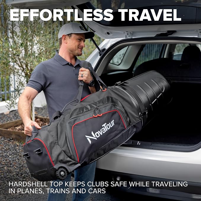 Golf Travel Bag for Airlines: Hard Case Top, Waterproof Zippers, 1680D Oxford - Image 7