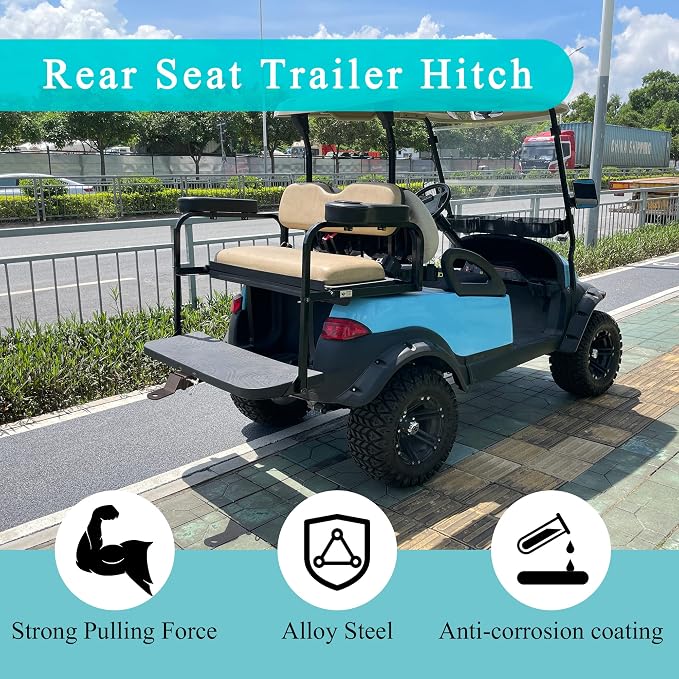 Golf Cart Trailer Hitch Deluxe Kit, Backseat Footrest - Image 3