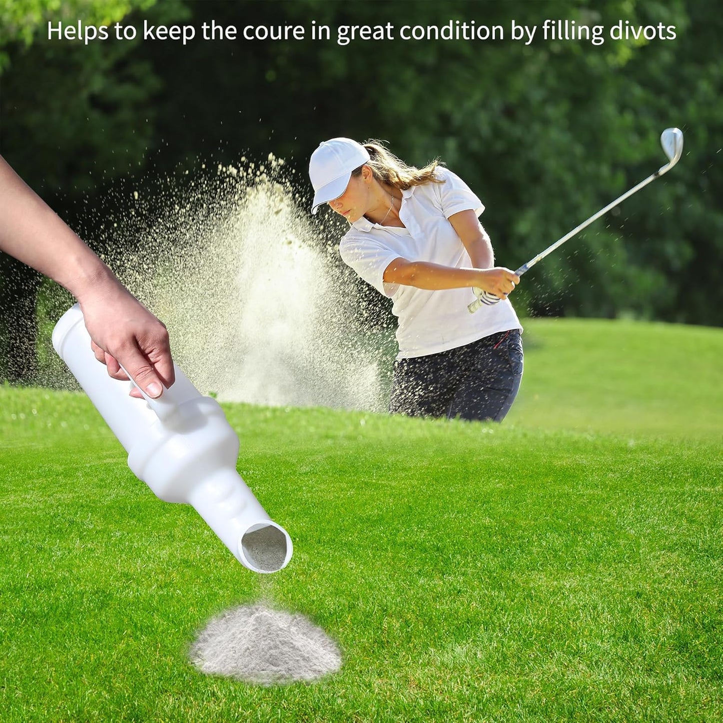 10L0L Universal Golf Cart Sand Bottle with Holder for Yamaha EZGO Club Car, Divots Filler Sand & Seed Bottle