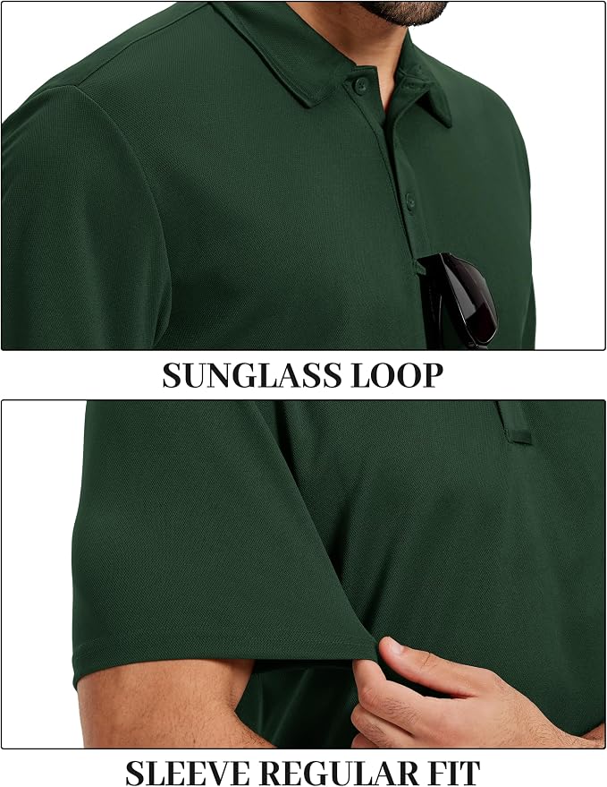 TACVASEN Mens Polo Shirts Short Sleeve Dry Fit Performance Breathable Golf Shirt - Image 4