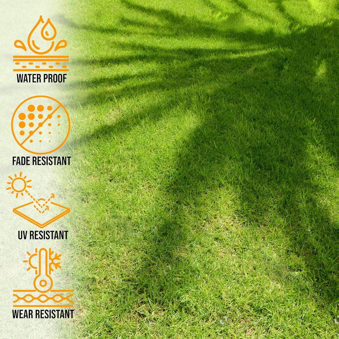 Ottomanson 6'6" x 18' Artificial Faux Grass Rug - Realistic Turf with UV Protection - Perforated for Easy Drainage - Durable, Hose-Off Synthetic Lawn Carpet for Indoor & Outdoor Use, Green