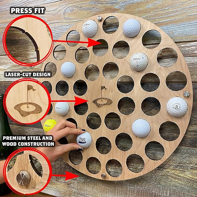Torched Golf Ball Display Holder Collector’s Case Holds 42 Golf Balls Wall - Image 2