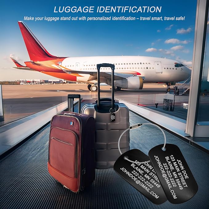 High Visibility Durable Anodized Aluminum Luggage Tags - Image 2